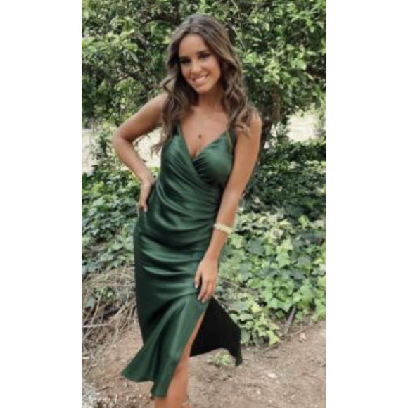Zara draped lingerie style dress green 4437/244 xl - Picture 1 of 3